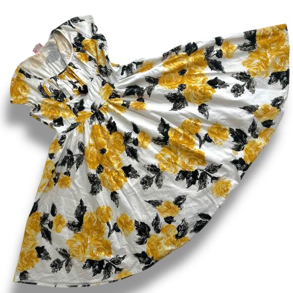 Retro Yellow Rose Pinup Dress 3X | Cottagecore Rockabilly Vibes 7 - Picture 1 of 8